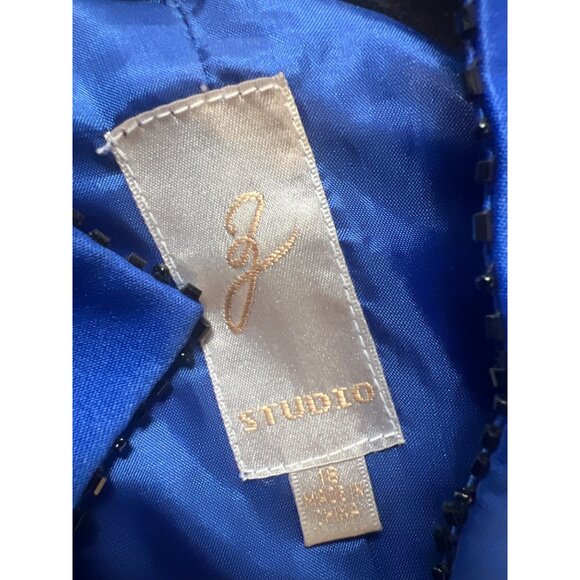 Z Studio 2 pc Formal Jacket & Sleeveless Top Blue Bead Accent Size 18 - Picture 11 of 12
